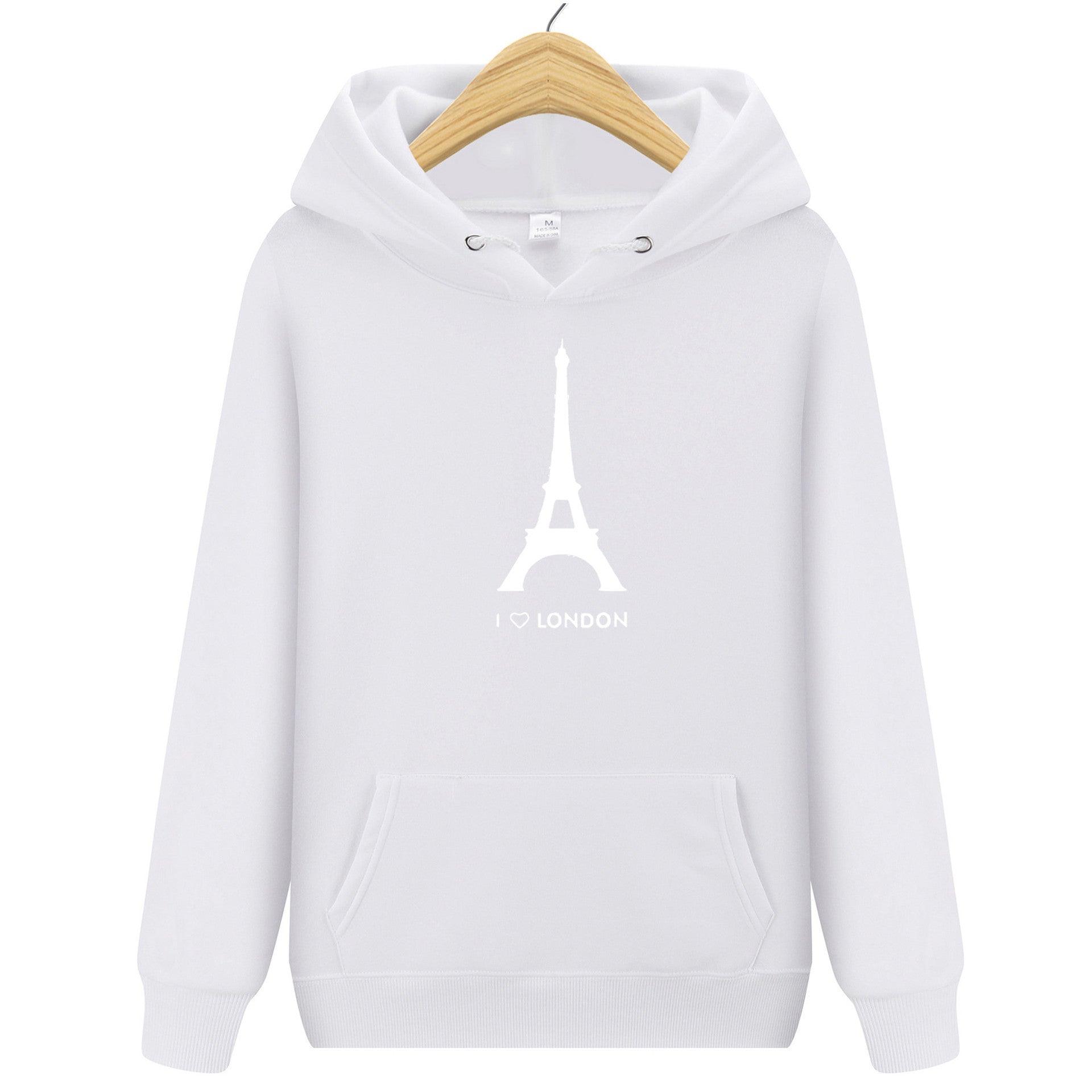 Casual Simple Printed Hoodie Unisex - Sherpa