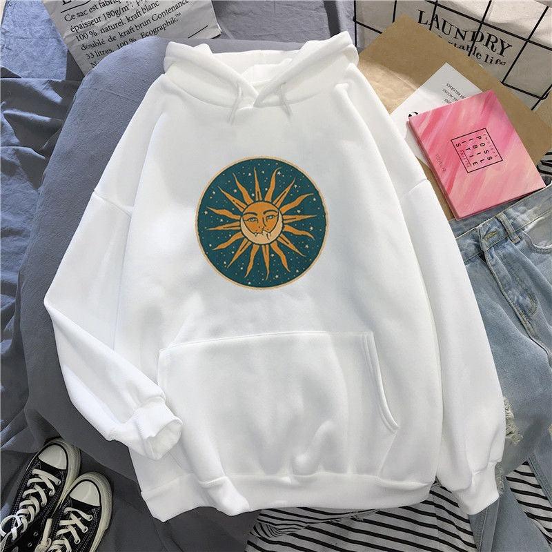 Sun And Moon Hooded Sweatshirt - Sherpa