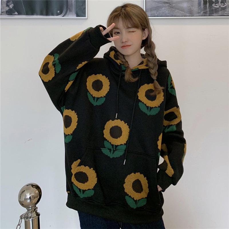 Hooded Sweatshirt Women's Korean Casual Versatile Coat - Sherpa