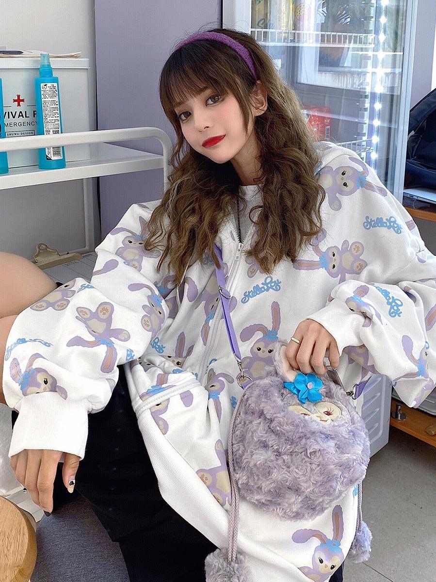 Full Print Star Dailu Hoodie - Sherpa