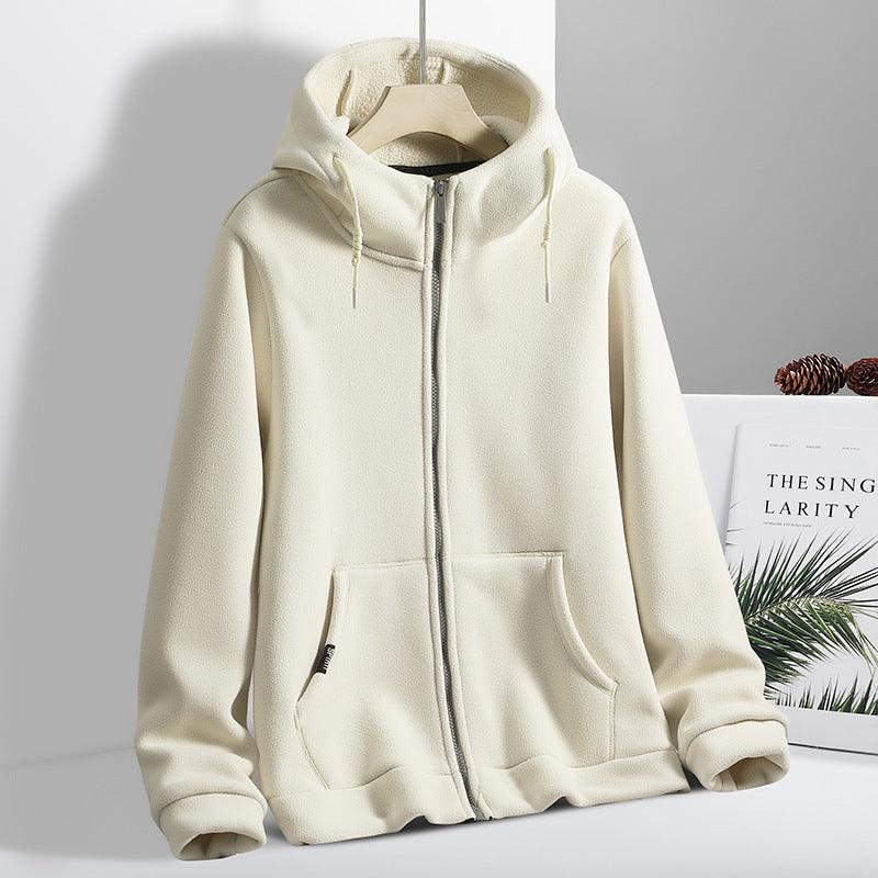 Velvet Padded Thickened Sweater Couple's Fleece Sweater Cardigan Hoodie - Sherpa