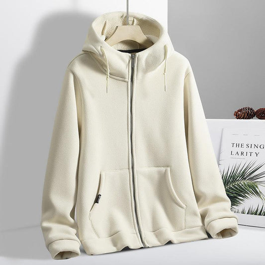 Velvet Padded Thickened Sweater Couple's Fleece Sweater Cardigan Hoodie - Sherpa