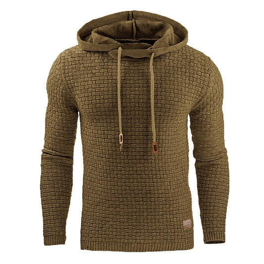 Men Solid Color Plaid Hoodies - Sherpa