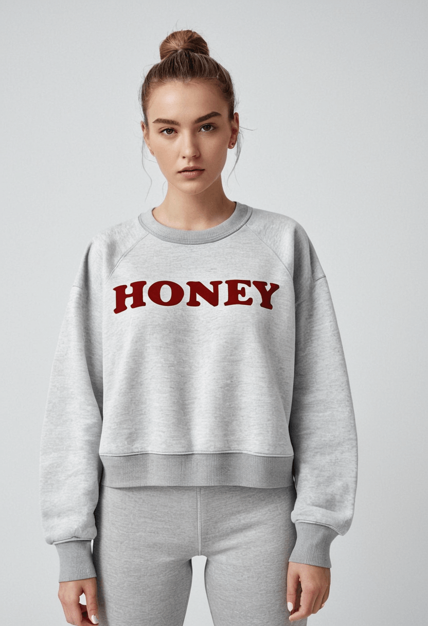 Honey Print Hoodies Winter Women - Sherpa