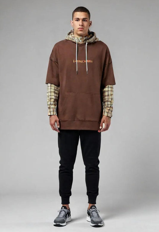 Fake Two Hooded Hoodie - Sherpa
