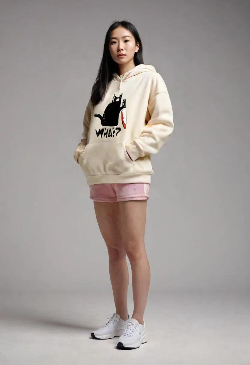 Killer Black Cat Surprised Hoodies - Sherpa