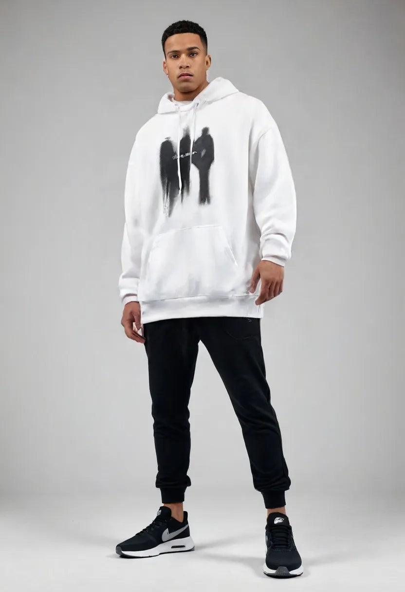 Couple Hip Hop Loose Plus Size Fleece-lined Thicker Sweater - Sherpa